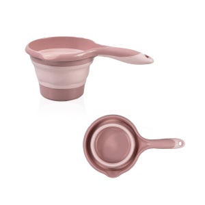 Set cadita pliabila de baie Babyjem, 5 piese, somon - Img 6