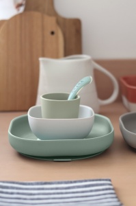Set de masa silicon Beaba 4 piese Sage Green - Img 3