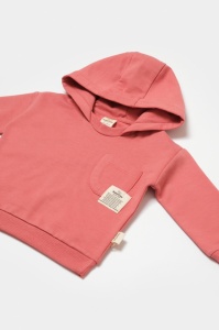 Set hanorac cu gluga si pantaloni, Two thread, 100%bumbac organic - Rose, BabyCosy