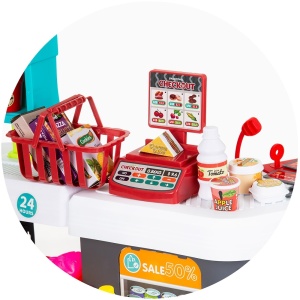 Set jucarie Chipolino Supermarket 87 cm cu lumini, sunete si 81 accesorii - Img 10