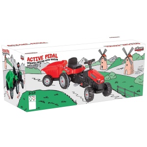 Tractor cu pedale si remorca Pilsan Active with Trailer 07-316 green - Img 3