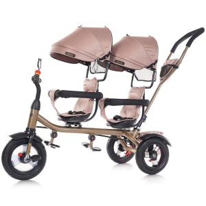 Tricicleta gemeni Chipolino 2Play golden beige - Img 2