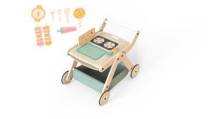 Antepremergator model BBQ din lemn 5 in 1 MamaToyz cu masuta de activitati - Img 9