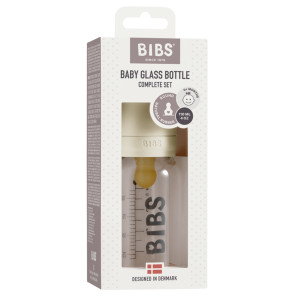 BIBS - Set complet biberon din sticla anticolici, 110 ml, Ivory - Img 2