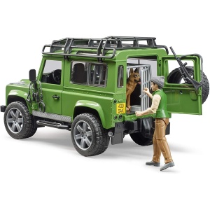 Bruder - Masina De Teren Land Rover Defender Cu Padurar Si Caine - Img 2