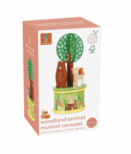 Carusel muzical cu animale de padure, Orange Tree Toys - Img 1