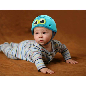 Casca protectie bebelusi cu spuma flexibila, ultrausoara, reglabila, 7-24 luni, albastra, SafeHead Baby Owl, SHB002 - Img 2