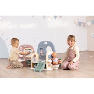 Centru de ingrijire pentru papusi Smoby Baby Care Childcare Center albastru roz cu accesorii - Img 6