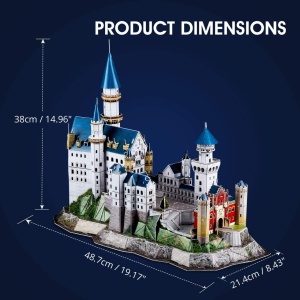 Cubic Fun - Puzzle 3D Led Castelul Neuschwanstein 128 Piese - Img 4