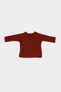 Cutie 4 piese pentru nou nascut - 100% bumbac organic - Caramiziu, BabyCosy