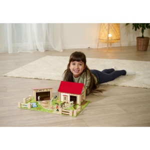 Ferma din lemn Eichhorn 51x36x17 cm cu 20 accesorii - Img 12