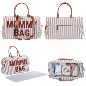 Geanta de infasat Childhome Mommy Bag Nude Alb - Img 2