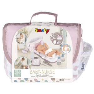 Gentuta de infasat pentru papusa Smoby Baby Nurse Changing Bag crem cu accesorii - Img 7