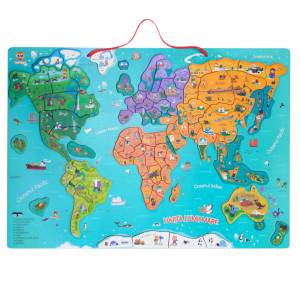 Harta lumii mare - puzzle magnetic (lb.romana) - Img 1