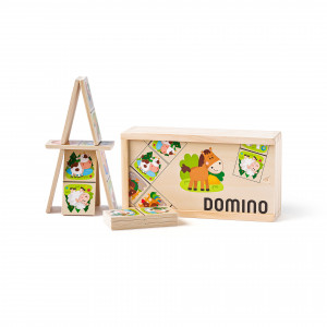 Jucarie din lemn - Domino animale de la ferma - Img 2