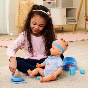 Papusa Simba New Born Baby, Baby Doll 43 cm cu accesorii albastru - Img 5