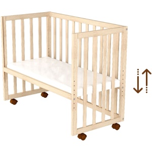 Patut copii din lemn co-sleeper Hubners Eva 94x46 cm natur - Img 6