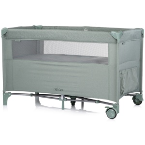 Patut pliabil Chipolino Relax basil linen cu laterala culisanta - Img 3