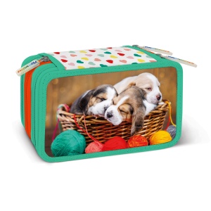 Penar echipat - Animale cu 3 fermoare (18 markere si 18 creioane colorate) - 13 x 20 x 6.5 cm (12 buc/display) - Img 2