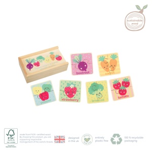 Puzzle din lemn in cutie Legume, Orange Tree Toys - Img 2
