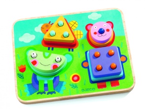 Puzzle si joc de indemanare pentru bebelusi- KikouPlock Djeco