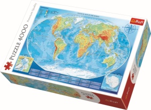 PUZZLE TREFL 4000 HARTA FIZICA A LUMII - Img 3
