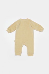 Salopeta Elefant cu maneca lunga din 80%bumbac organic si 20% poliester - Stone, BabyCosy