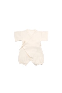 Salopeta petrecuta din muselina, BabyCosy, 100% bumbac organic, Ecru