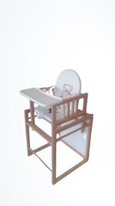 Scaun de masa din lemn de Fag multifunctional cu tavita din plastic MyKids Wiktoria HEART - Img 2