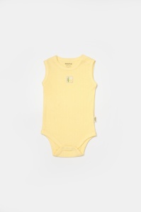 Set 2 body-uri fara maneci Bamboo, galben, BabyCosy, 50% bambus+50% bumbac