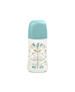 Set biberon 270ml + suzetă 0-6m + lănțișor Albastru Gold Premium - Img 2