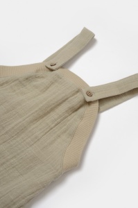 Set bluza si salopeta, Winter muselin, 100% bumbac - Verde, BabyCosy