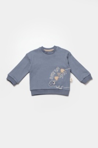 Set bluzita cu pantalon Dino, indigo, BabyCosy, 100%bumbac