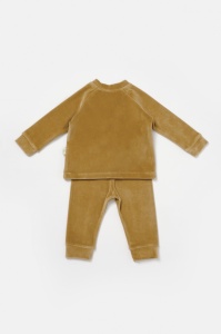 Set bluzita si pantaloni Elefant, 80%bumbac organic si 20% poliester - Mustar, BabyCosy