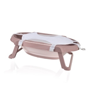 Set cadita pliabila de baie Babyjem, 5 piese, somon - Img 3