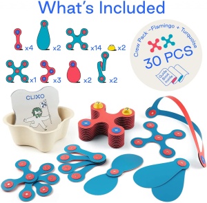 Set Clixo de construit cu magnet, Itsy pack Flamingo-Turquoise 30 - Img 5
