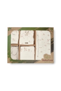 Set de 10 piese pentru nou nascut, 100% bumbac organic, Lamb, BabyCosy