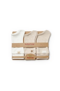 Set de 3 caciulite pentru nou nascut, 100% bumbac organic, TeddyBear, BabyCosy