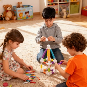 Set de constructie STEM magnetic - Tuburi flexibile (57 piese)