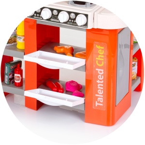 Set jucarie Chipolino Kitchen 84 cm cu sistem de curgere apa, lumini, sunete si 79 accesorii - Img 9