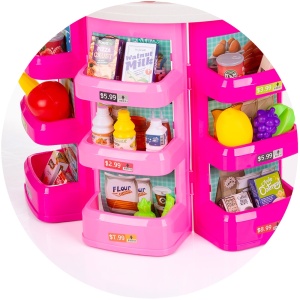 Set jucarie Chipolino Supermarket 78 cm cu lumini, sunete si 76 accesorii - Img 9