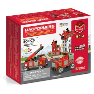 Set magnetic Magformers, Uimitorul set cu vehicule de interventie - Img 8