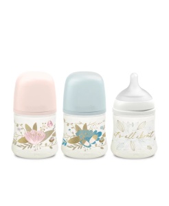 Biberon 150 ml tetină fiziologică SX Pro cu debit lent Roz Gold Premium - Img 4