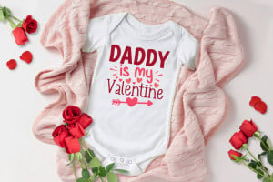 Body Bebe Personalizat Daddy is my Valentine Drool
