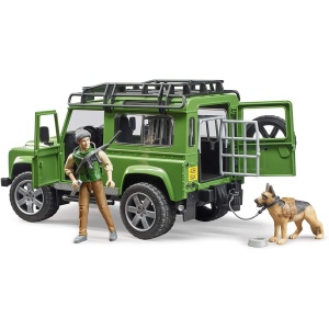 Bruder - Masina De Teren Land Rover Defender Cu Padurar Si Caine - Img 3