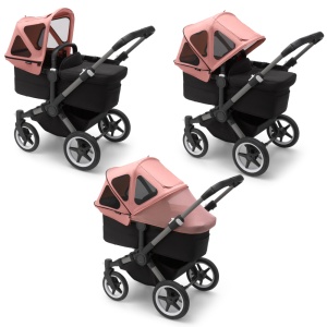 Capotina cu extensie plasa insecte Bugaboo Donkey Morning Pink - Img 2