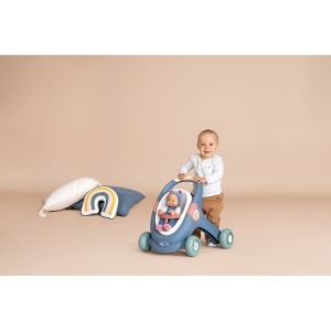 Carucior pentru papusi Smoby Baby Walker 3 in 1 cu papusa - Img 11
