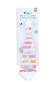 Cravata bebelusi cu accesoriu de dentitie BabyJem, roz - Img 3