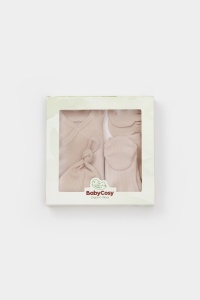 Cutie 4 piese pentru nou nascut - 100% bumbac organic - Mink, BabyCosy