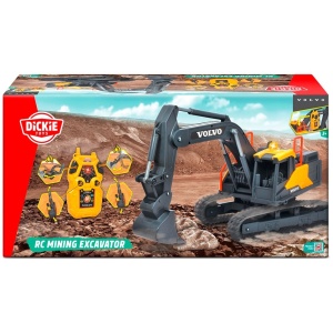 Excavator Dickie Toys Volvo Mining Excavator 60 cm cu telecomanda, lumini si sunete gri - Img 8